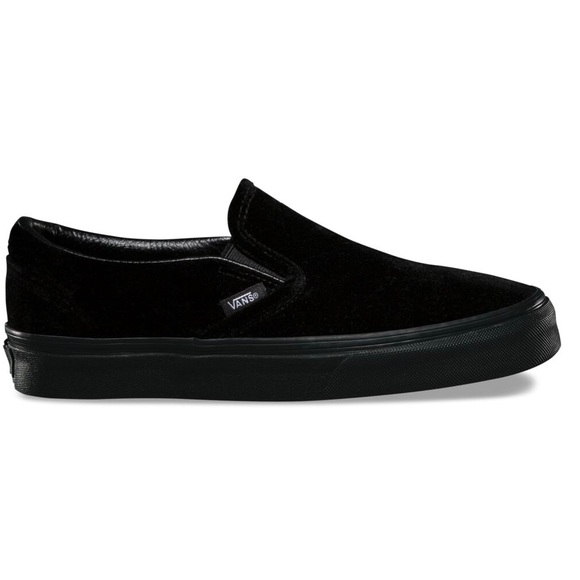 black velvet vans slip ons